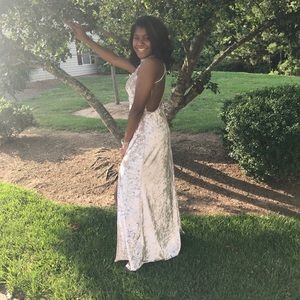 Sway My Options Taupe Velvet Maxi Dress